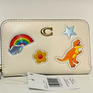 Coach Women's Small Zip Around Card Case Wallet Rexy Stickers